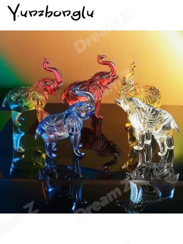 Crystal Elephant Figurine From Yunzhong Road, 8.5x7cm, Elegant Decoration