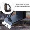 3-in-1-BBQ-Grill-Reinigungsbürste, Grill-Reinigungsset, Reinigungswerkzeug mit integriertem Stahlschaber, Metallborsten und Schwamm