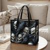 Gothic Skull Raven Pattern Daily Tote Bag Dark Style Fashion Casual Shoulder Bag