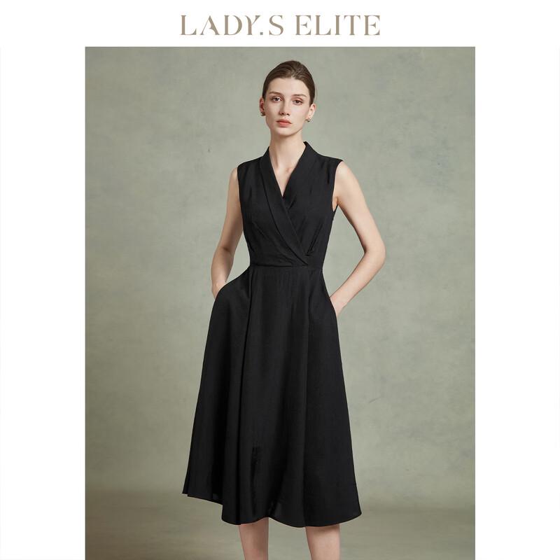 Женское элегантное черное платье без рукавов из ацетата LadyS Elite M