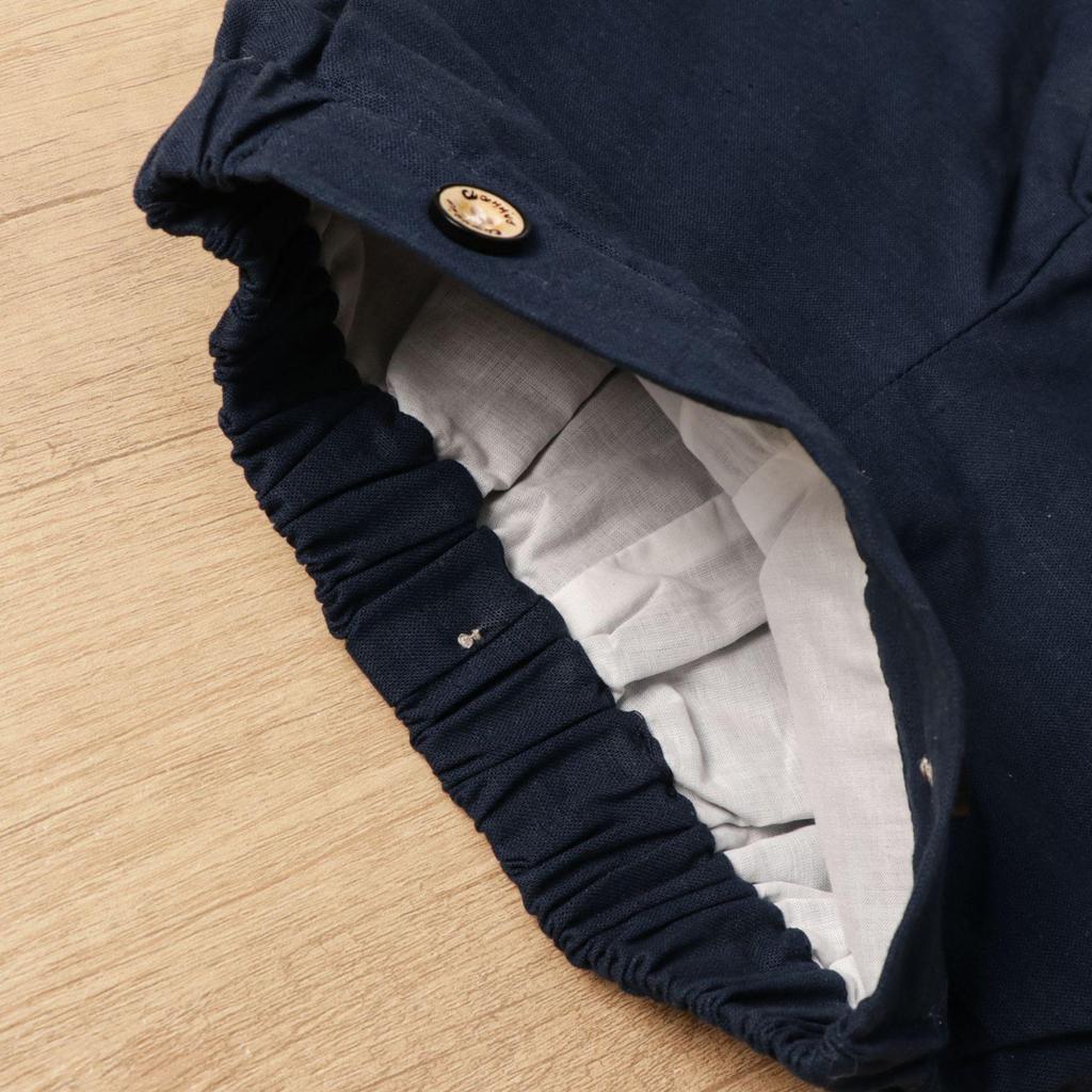 Boys' Long Sleeve Lapel Shirt & Shorts Embroidery Set - Summer Outdoor Wear