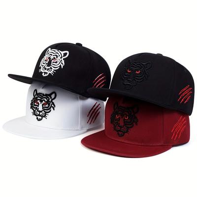 Fashion Men Hip Hop Cap Tiger Embroidery Baseball Caps Cotton Snapback Hat Adult Adjustment Outdoor Casual Sun Hats Bone