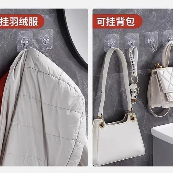 No Drill Self Adhesive Hooks Wall Mounted Shoe Rack, Strong Sticky Waterproof Hangers for Kitchen, Bathroom, Dorm, Bedroom & Door Back Storage