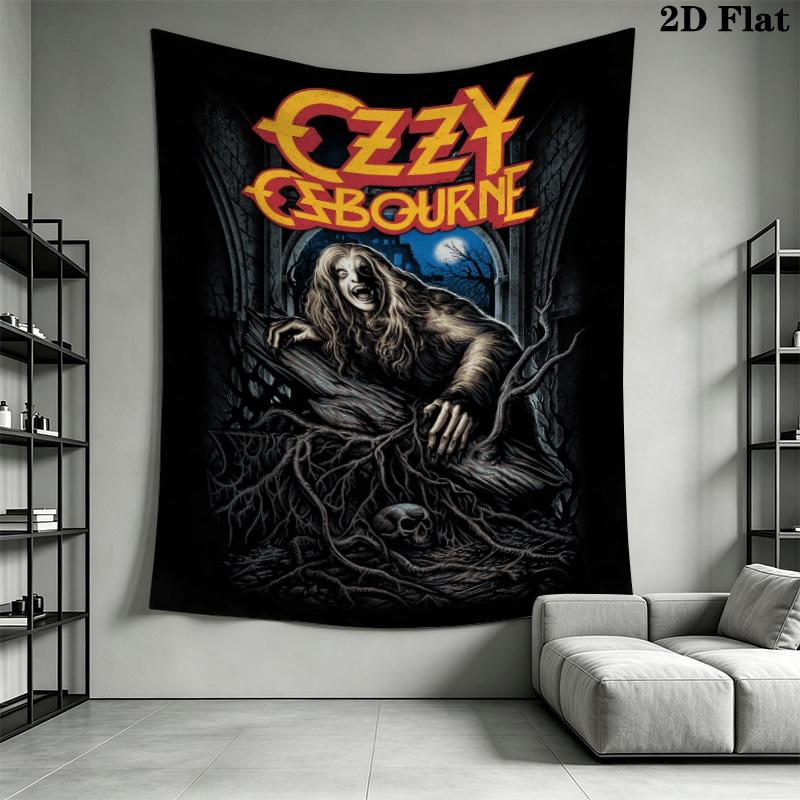 Ozzy Osbourne Wall Tapestry Aesthetic Wall Hanging Printed Fabric Blanket Decorative Tapestries for Bedroom Living Room Home Decor