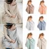 Breathable Cotton Breastfeeding Towel Adjustable Strap Nursing Cloak Breastfeeding Shawl With Pockets Solid Color