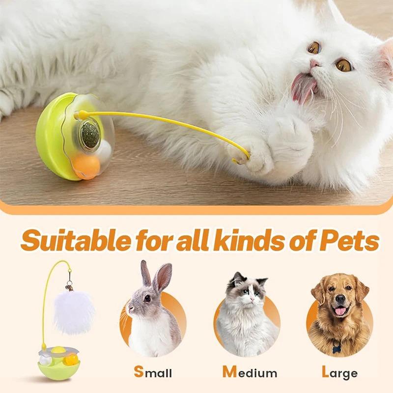 Tumbler Feather Cat Toy Automatic Interactive Teasing Stick Cat Mint Feather Bell Rotation Self Relaxing Cat Exercise Supplies