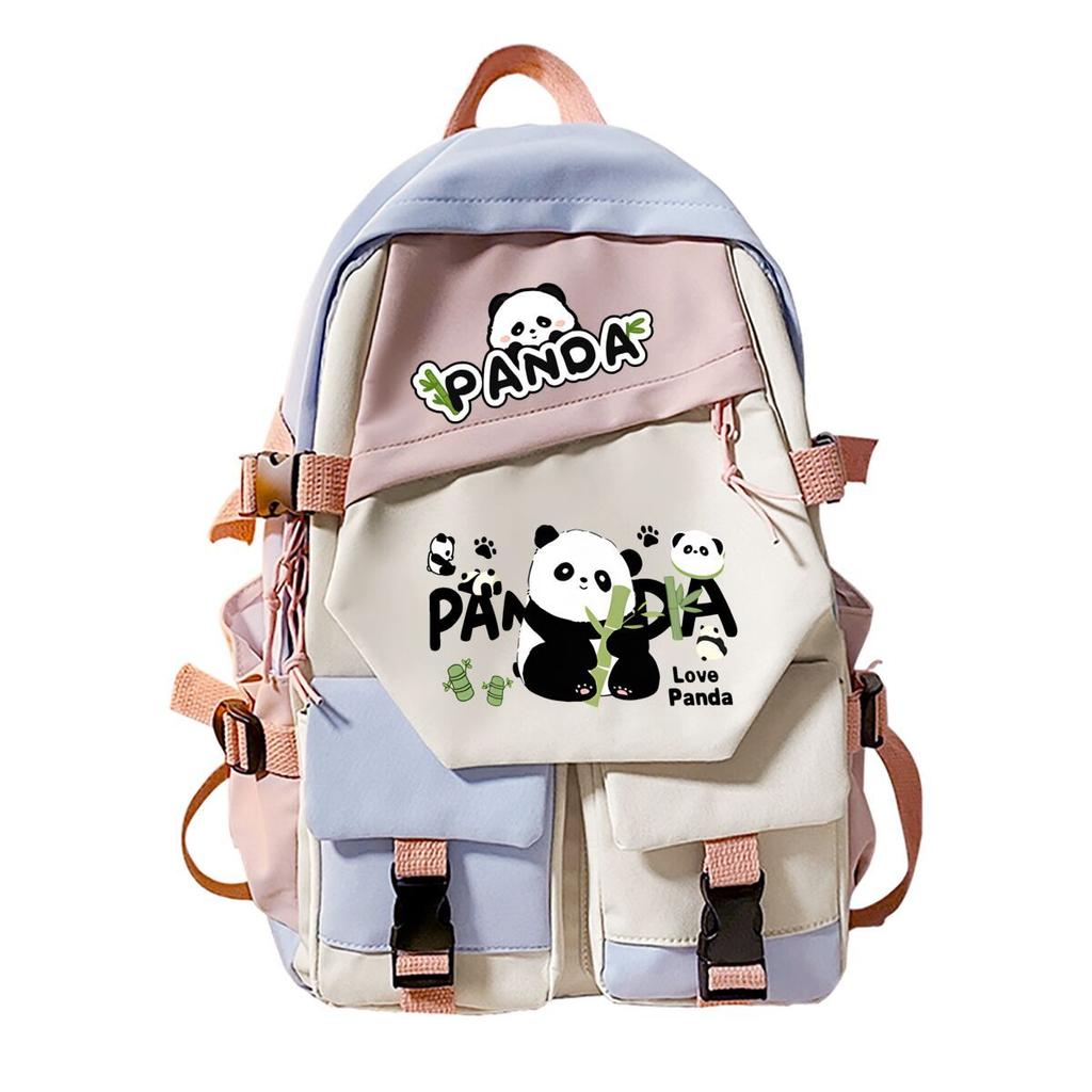 Panda Huahua Peripheral Printing Children'S Light Backpack Student School Bag Middle And High School Large Capacity
