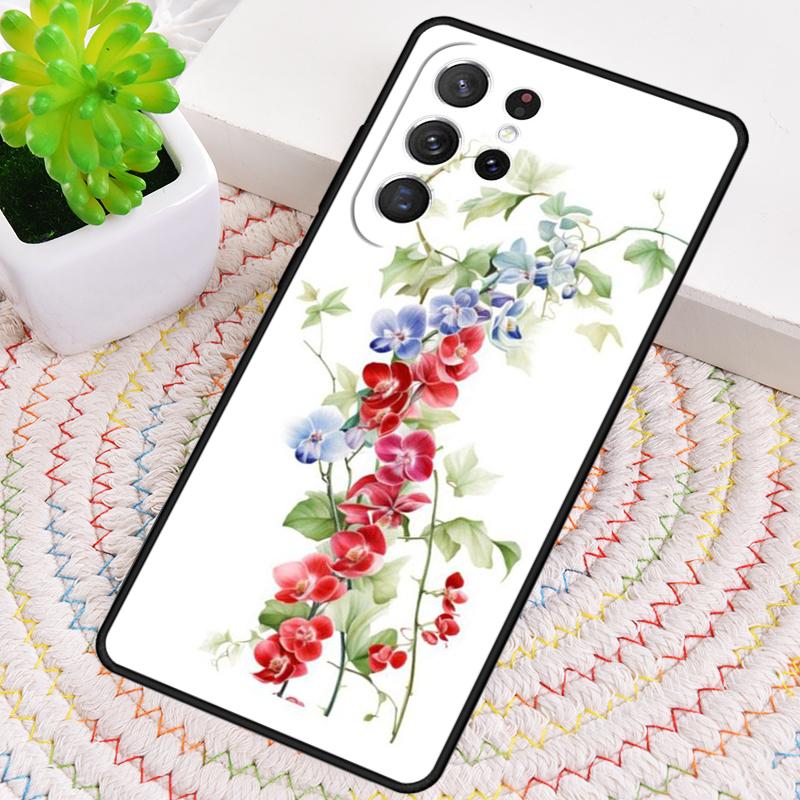 Orchid Flowers Colorful Silicone Phone Case For Samsung Galaxy note 10 pro S26 S25 S24 S23 S22 S21 Plus S25Ultra Capa Cover