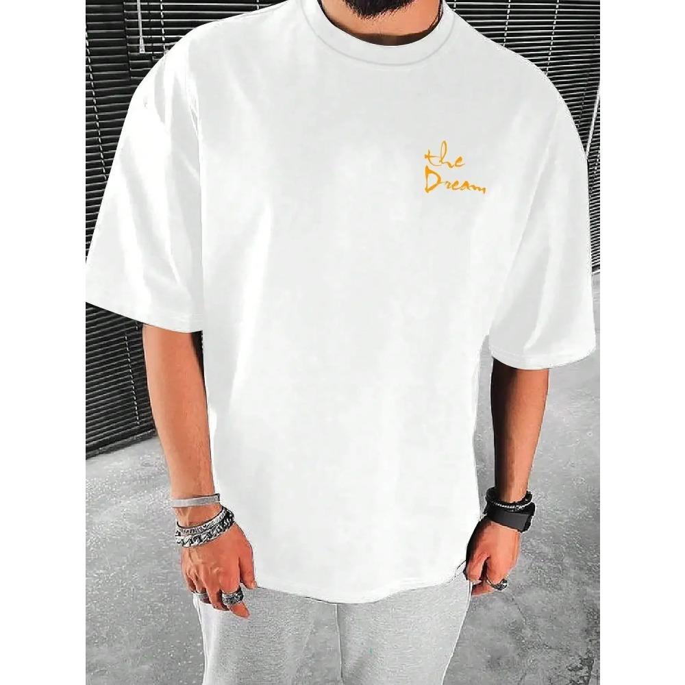 

Streetwear Don T Dream Your Life Live Your Dream Men Clothes Fashion Summer T-Shirts 100% Loose Tops Breathable Tee XXXXXL белый