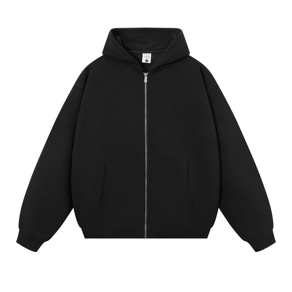 Hooded Zipper Sweatshirt Jacket for Men and Women Loose Fit Autumn Winter Thickened Sports Casual Cardigan