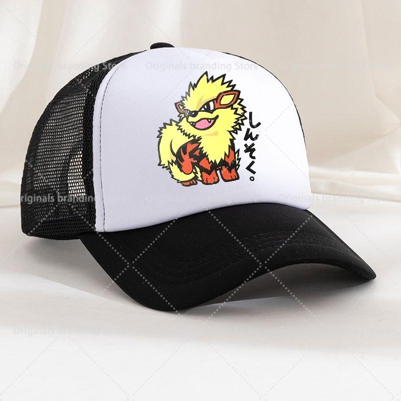 Summer Baseball Cap Cartoon Anime Figure Pokemoned Print Hat Boy Girl Breathable Kid Hat HipHop NetCap Kawaii Kids Toy Gift