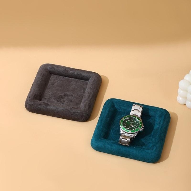 Velvety Jewelry Display Tray Exquisite Jewellery Holder Portable Rings Earrings Necklace Organizer Tray Storage Holder