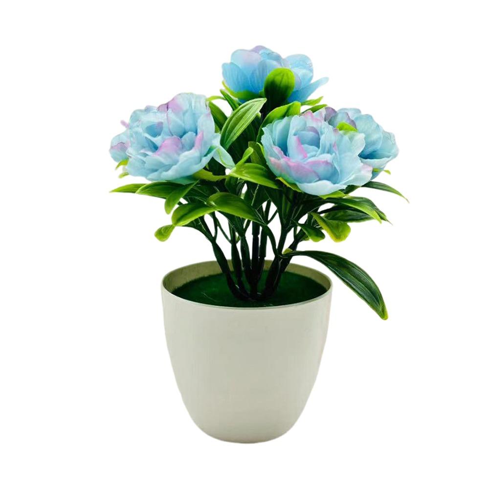 Multicolor Artificial Rose Bonsai Craft Photography Props Simulated Potted Flower Wedding Favors Scene Model