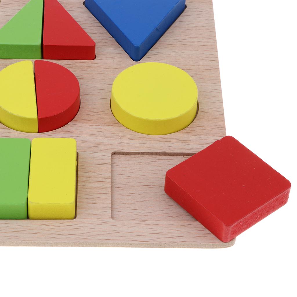 Wooden Geometry Puzzle Kids Early Educational Toy Set