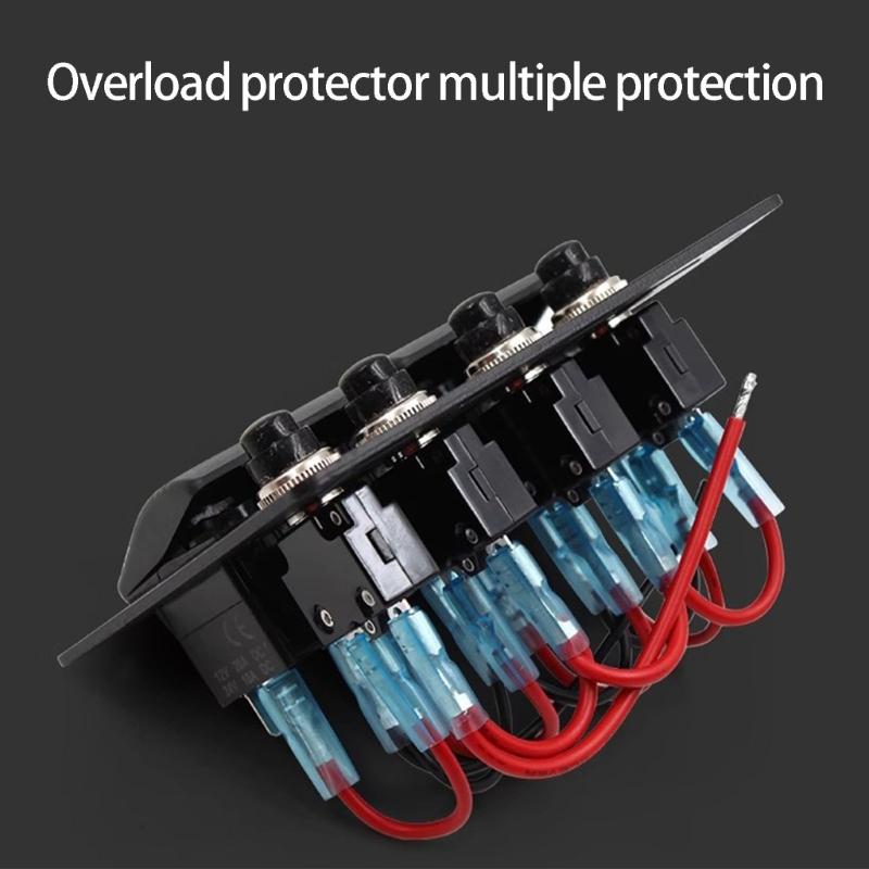Waterproof 8 Position Push Button Panel Two USB Outlets For Marine Automotive Use 12V 24V System