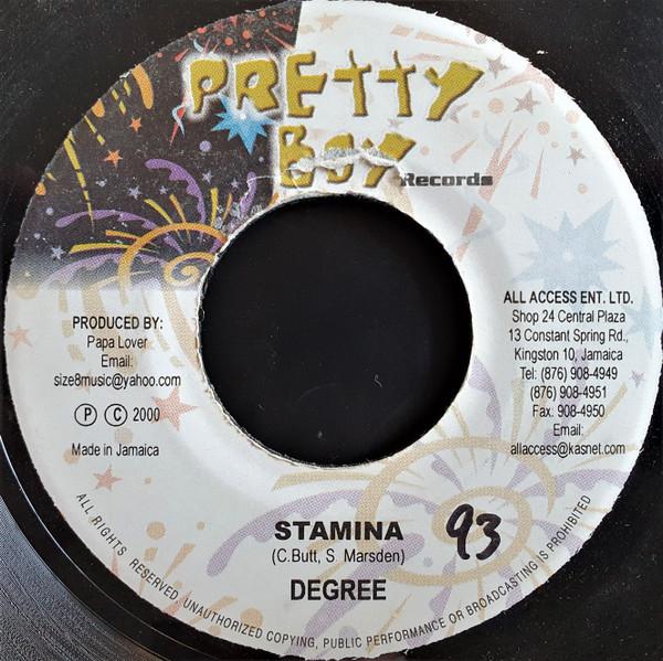 

7-дюймовая пластинка GENERAL DEGREE - Stamina NONE Pretty Boy Reco 2000 Ямайка Регги, Ска и Даб Б/У