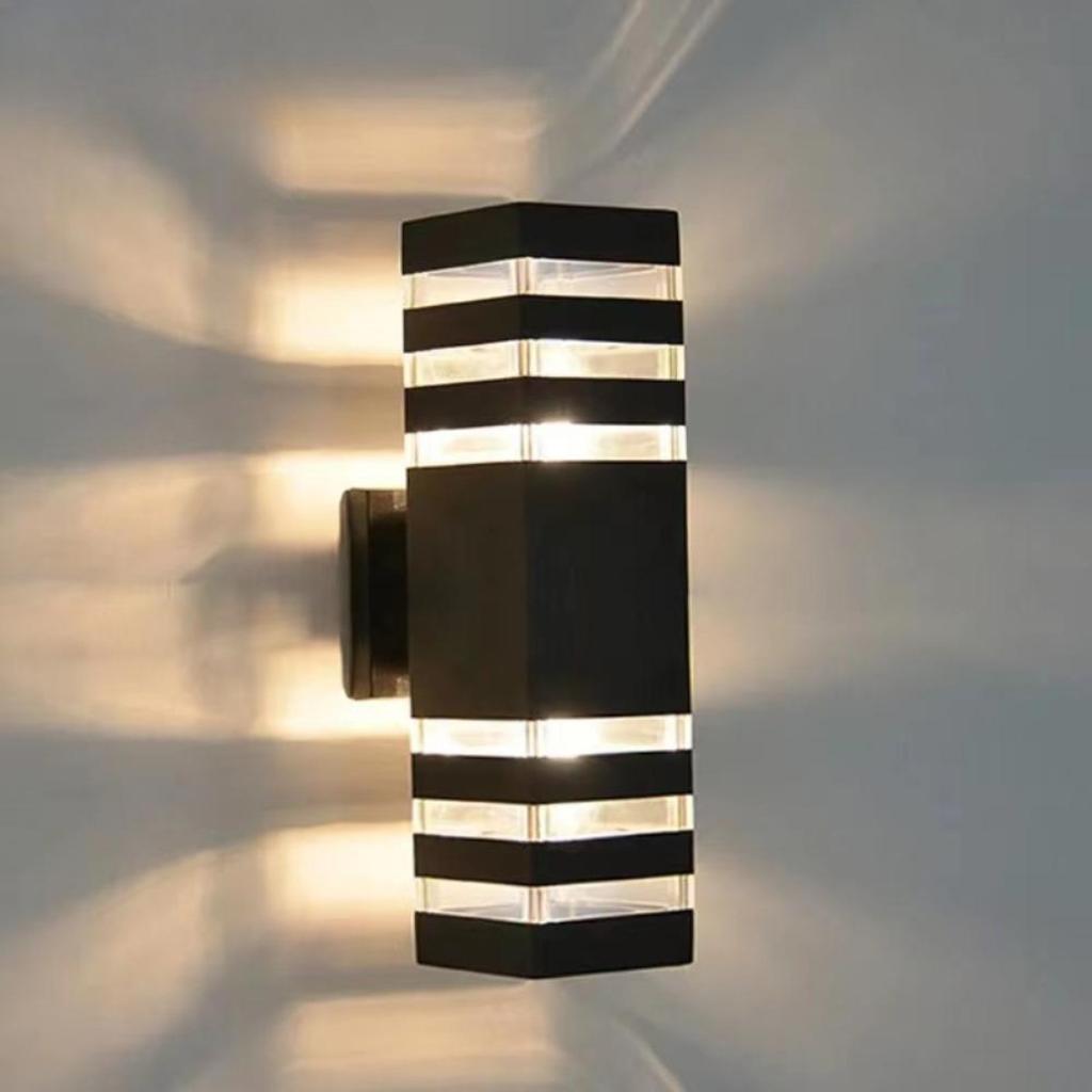 E27 Wall Lamp Aluminium Waterproof Outdoor Up Down Garden Exterior Wall Lighting Porch Stair Corridor Acrylic Sconce Lights