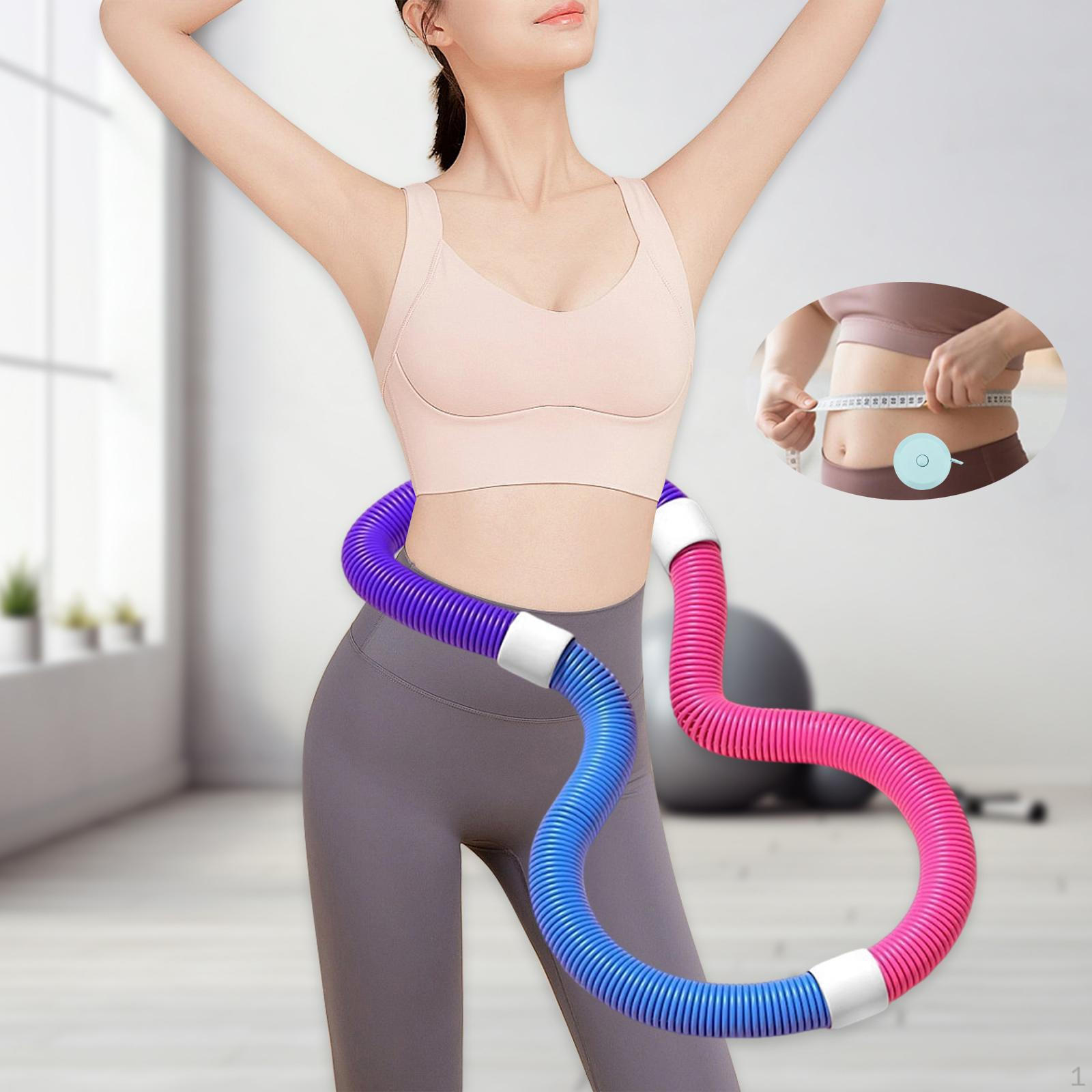 

Регулируемый обруч для фитнеса живота, утяжеленный обруч для домашних упражнений Pink with 0.9kg