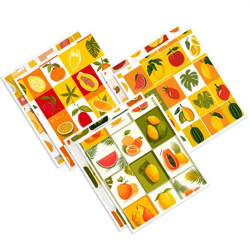 Cleaning Cloth Reusable Kitchen Dish Towels Eco-friendly Microfiber Orange Fruits Print Dishcloths Lint Free Washable Duster Rags Tea Towels 9*7inch