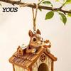 Large Capacity Bird Feeder Resin Squirrel Feeder, Outdoor Hanging Garden for Wild Birds Backyard Patio Decoration Shaped
