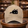 1 Mens Black And White Pixel Cat Baseball Cap Outdoor Fashion Adjustable Casual Hat Urban Style Lightweight Fashion Visor Al