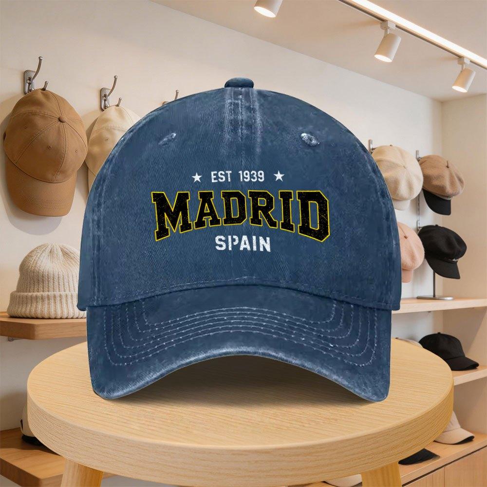 Madrid Spain Baseball Cap for Unisex Unisex Adjustable Casual Hat Spring Autumn Beach Outfit