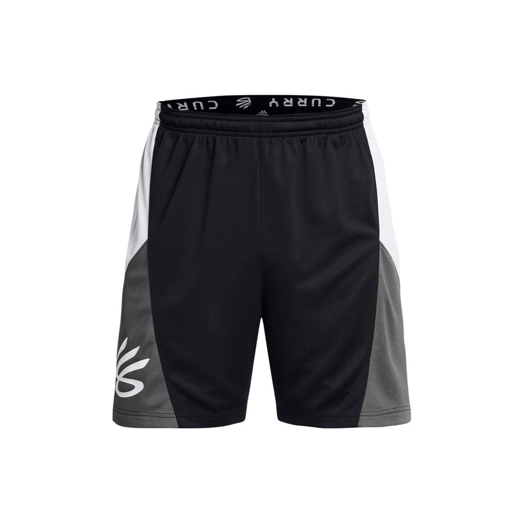 Under Armour Curry Splash Shorts Letter Pattern Print Drawstring Mid Rise Fitted Casual Shorts Men Shorts Black 1380327-002