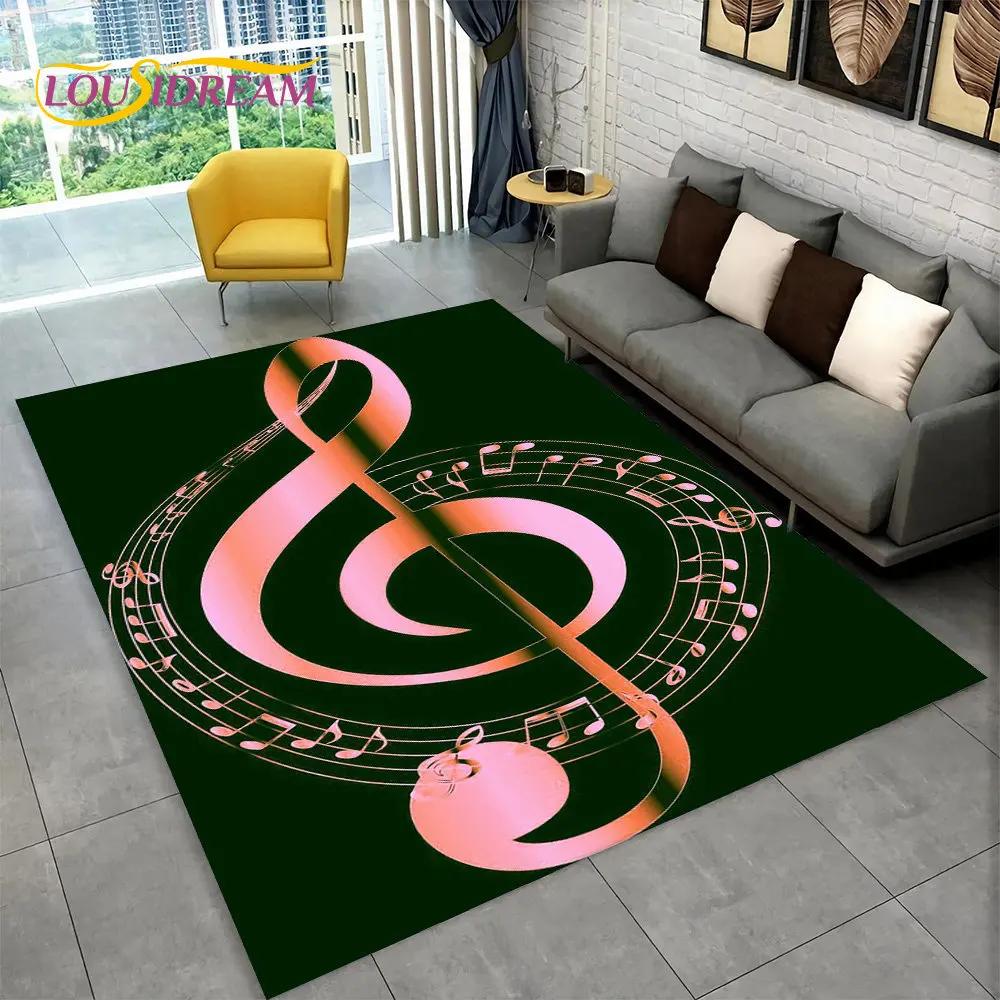 3D Müzik Nota Piyano Sanat Alan Kilim Büyük, Oturma Odası Yatak Odası Kanepe Paspas Dekor için Halı Kilim, Çocuk kaymaz Zemin Mat