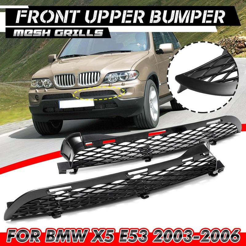 Paar Frontstoßstange Kühlergrill Unterer Nieren Lufteinlassgitter Zierleiste Passend für BMW 2004-2006 X5 E53 Facelift Autozubehör Ersatzteil
