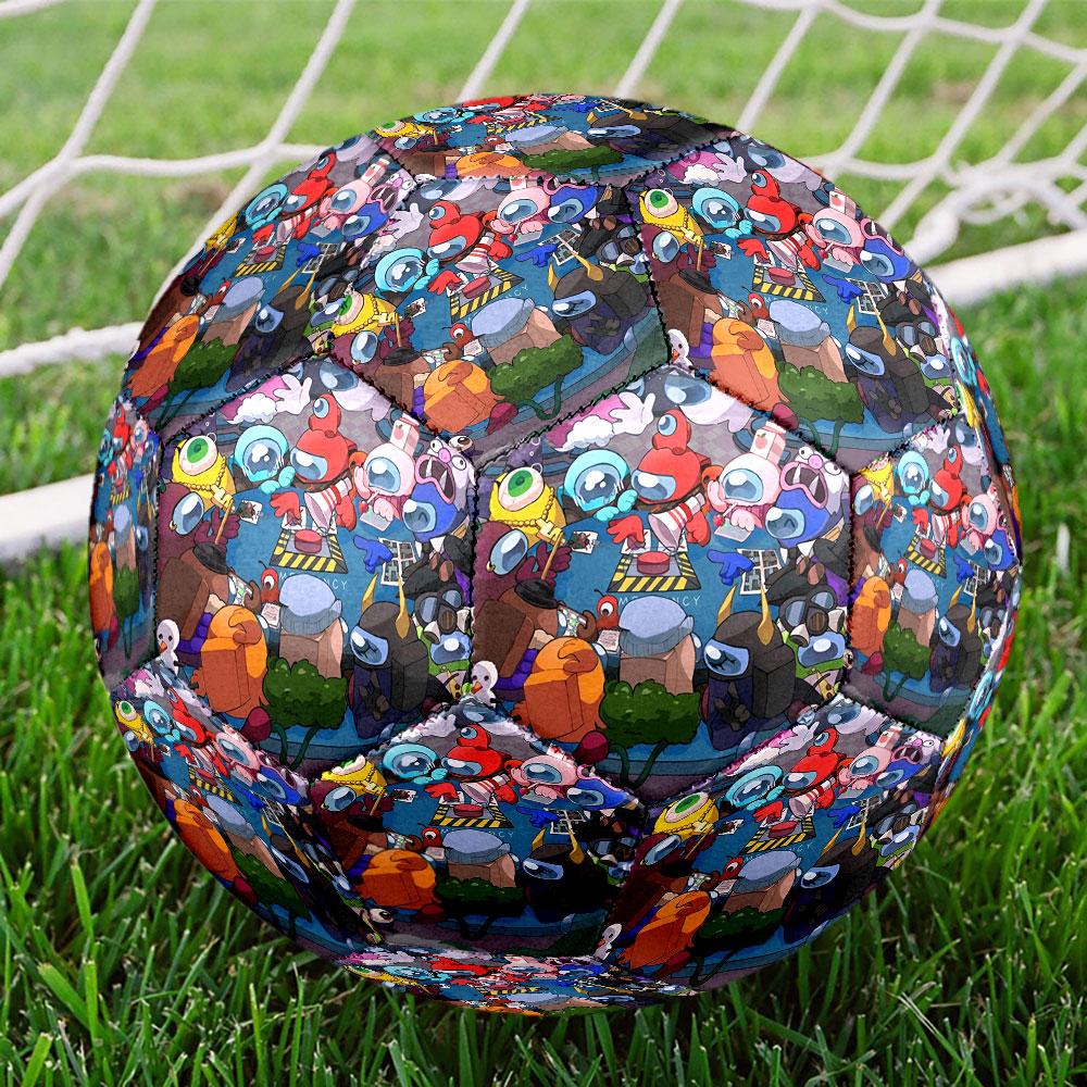 Among Us Print Size 5 Soccer Ball, Standard Match Football for Sports Game and Team Practice, Ideal Gift for Soccer Fans