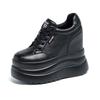 13cm Spring, Summer, Autumn Breathable Thick-Soled Wedge Heel Women's Shoes, New Lightweight Lace Mesh Height Increase Casual