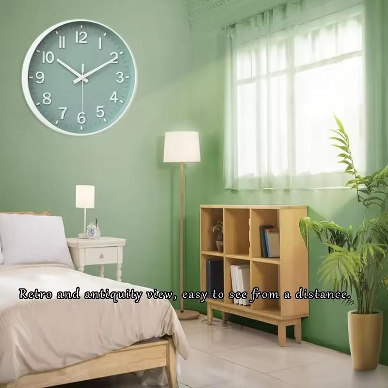 8 Inch Battery Operated Wall Clock Silent Digital Non Ticking Quiet Modern Bedroom Living Room
