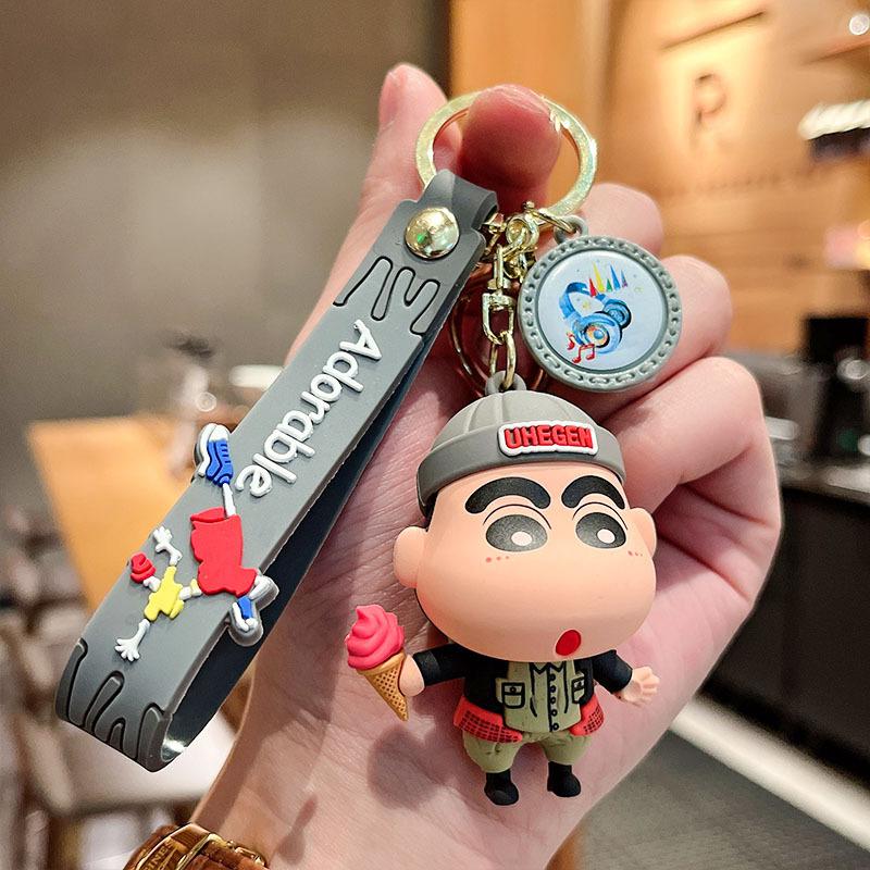 Cartoon Crayon Shin-chan Keychain Toys Cute Bag Pendant Backpack Ornaments Car Key Ring Accessories Kids Charm Christmas Gifts