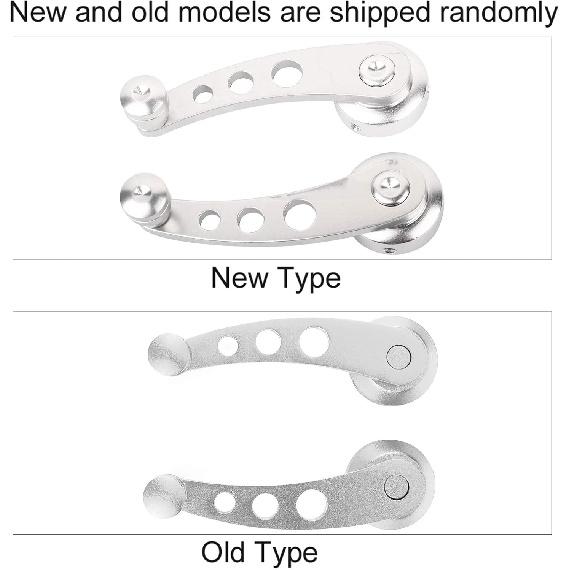 Window Cranks, Universal Window Winder Glass Cranks Handle Door Aluminum Alloy Automotive Replacement Riser Handle Car Refitting (Silver)