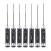 7 Pieces Hex Screwdriver Tool Set Mini Screwdriver with Precision Handle 0.9mm-3.0mm for RC Helicopter Model Repair Tool