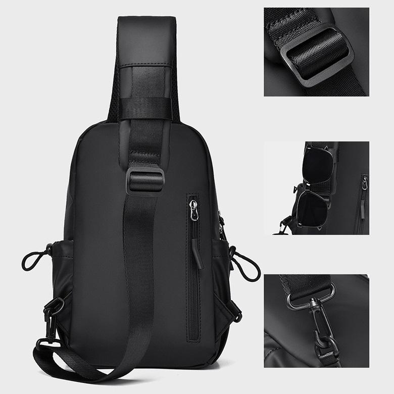 Men Large Capacity Chest Bag, Casual Multifunctional Crossbody Shoulder Bag for Commute