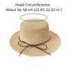 With Bow Straw Boater Hat Breathable Mesh Sun Protection Handwoven Sun Cap Wide Brimmed Lightweight Flat Top Beach Hat