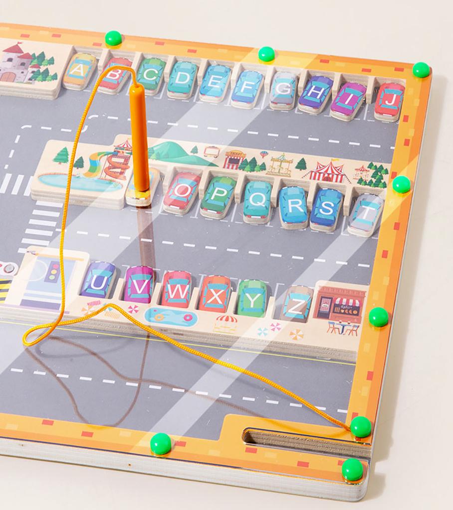 Toys Magnetic Alphabet Maze Letter Puzzle Montessori Motor Skills Wooden Learning Letter Board Sensory Activities for Toddlers