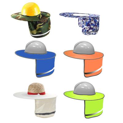 Safety Helmets Sunshade with Neck Shield Wide Brim Neck Protect Sun Shade for Hardhat Foldable High Visibility Sun Visor