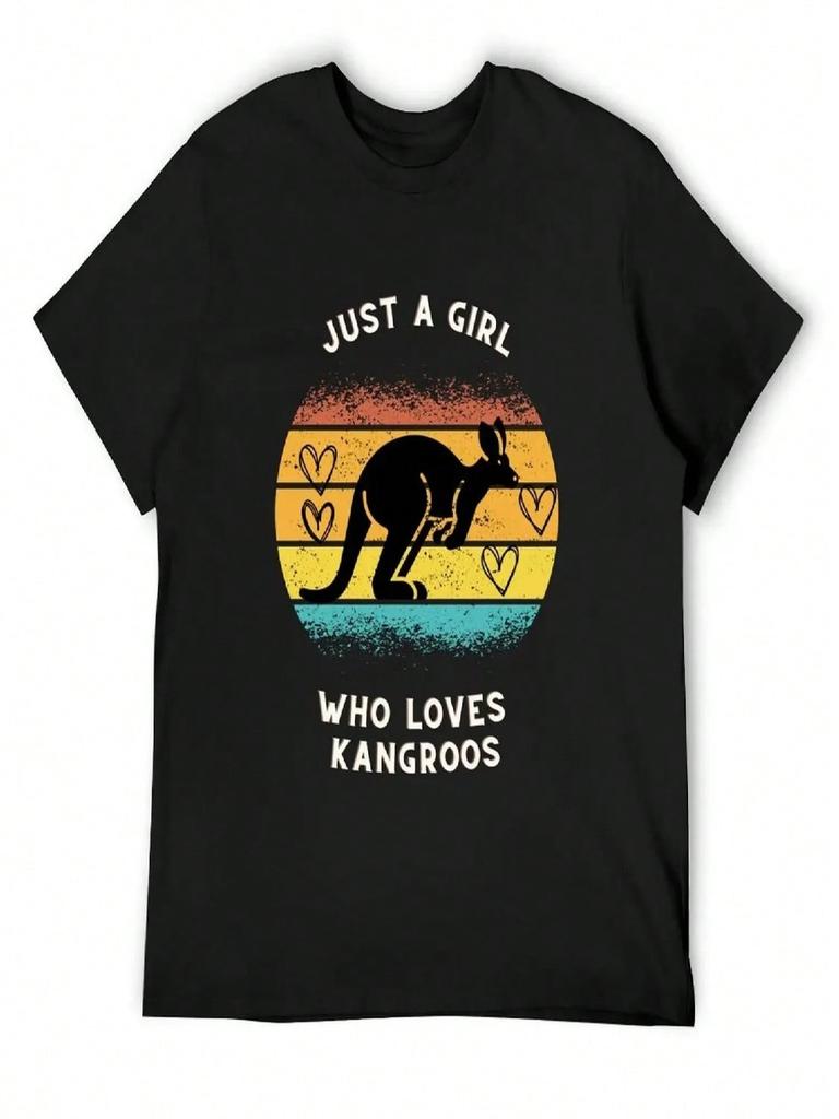 Nur ein Mädchen, das Kängurus liebt T-Shirt Shirts Oversize T-Shirts Mann Jungen Weiße Oberteile Enganliegende T-Shirts Für unisex