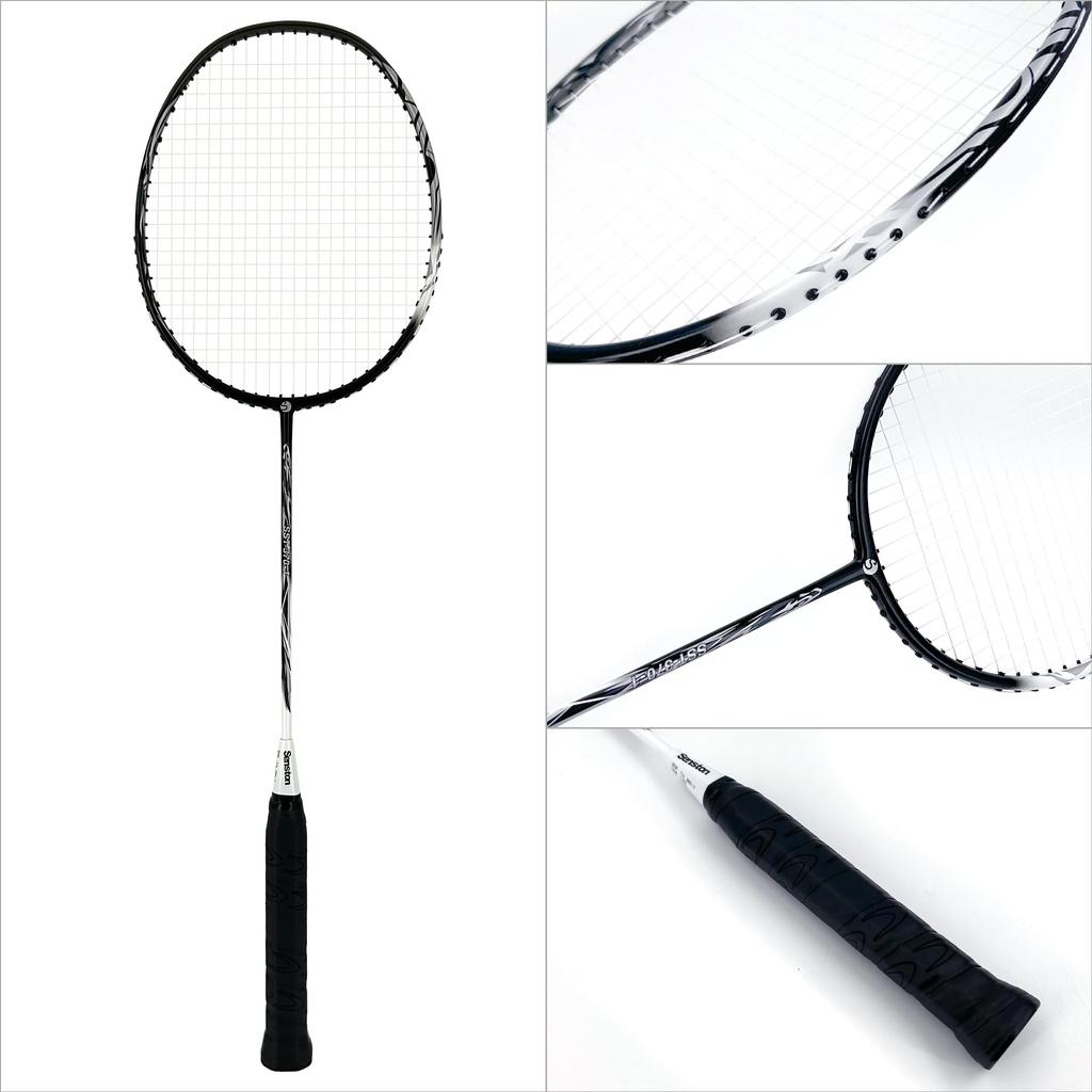 Senston Badminton 5U Feather Professional Competition Training All Carbon Feather with Grip 2-Piece Racket, Racket, 100% Racket,