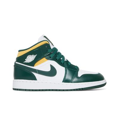 Air 1 Mid Grade School 'Sonics' (Unisex) Noble Green / White / Pollen Kids' Basketball Shoes 554725 371