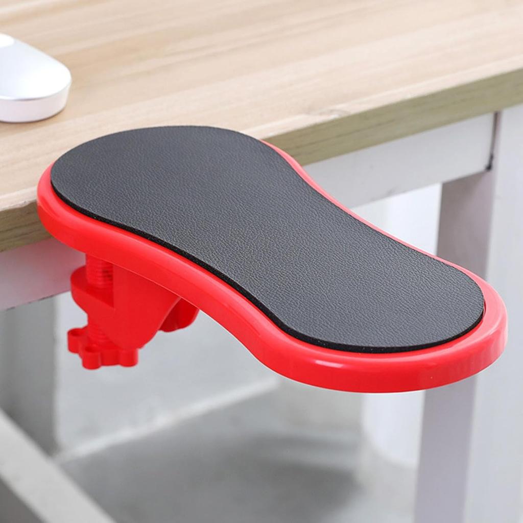 Ergonomic Arm Rest for Desk, Ideal for Office and Home Workstations, Comfortable Elbow Rest for Computer Desk (Red)