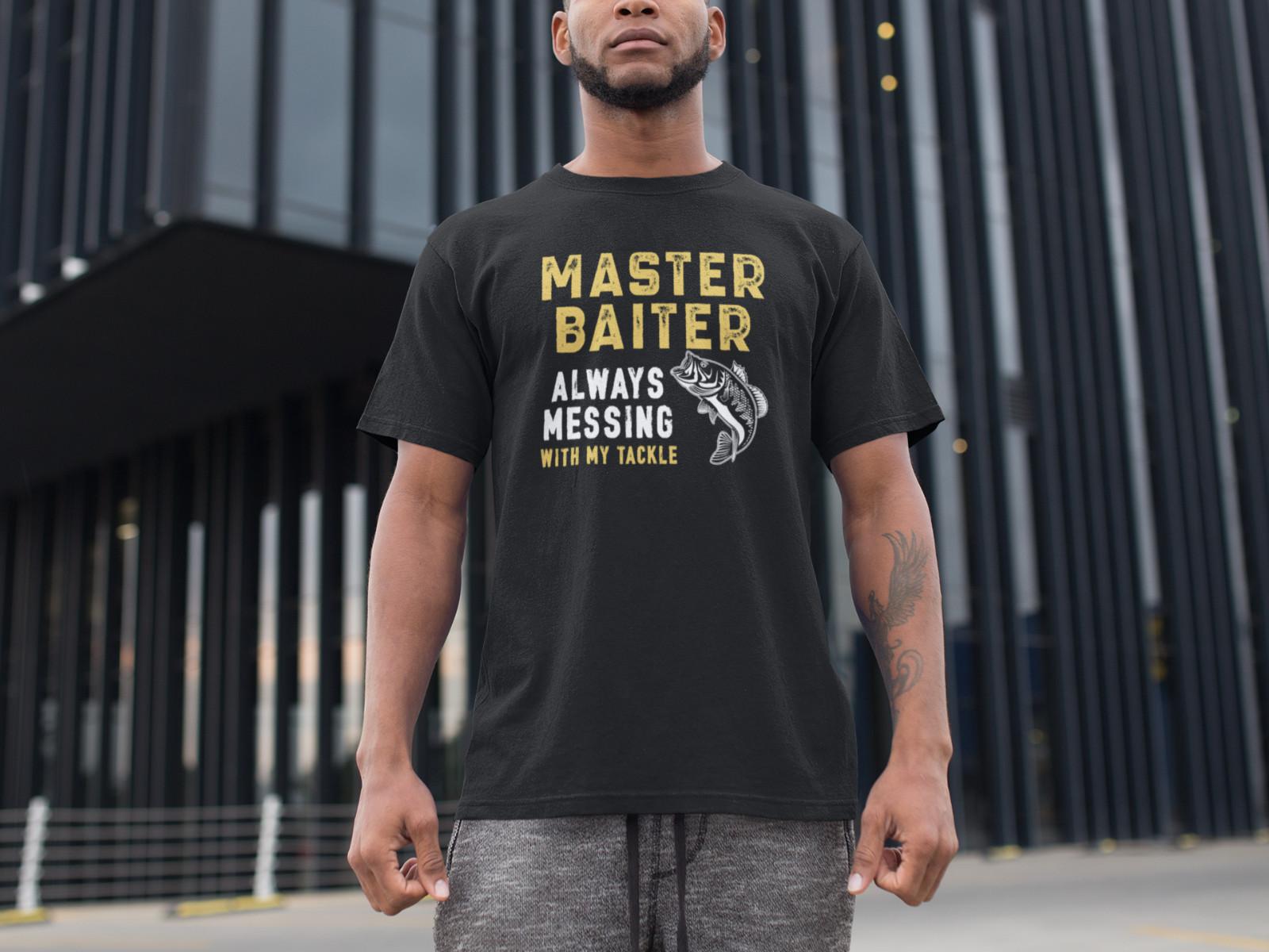 Master Baiter Fishing T-Shirt Mens Womens Tees Top Funny Gift for Fishermen Men Women Angler Tee 3XL
