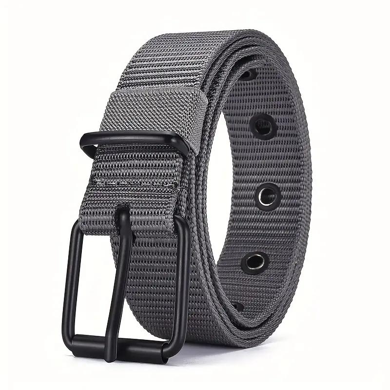 1pc Mens Durable Nylon Canvas Belt - Heavy-Duty Tactical Work Belt with Stylish Quick-Release Prong Buckle for Everyday Wear