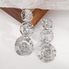 Vintage Multi-Layer Geometric Pendant Earrings for Women Ladies Vacation Style Temperament Metal Drop Earrings Jewelry