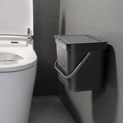Wall Mounted Bathroom Trash Can With Lid Dustbin Hanging Toilet Bucket Garbage Bin Storage Waste Bins Garbage Container Holder