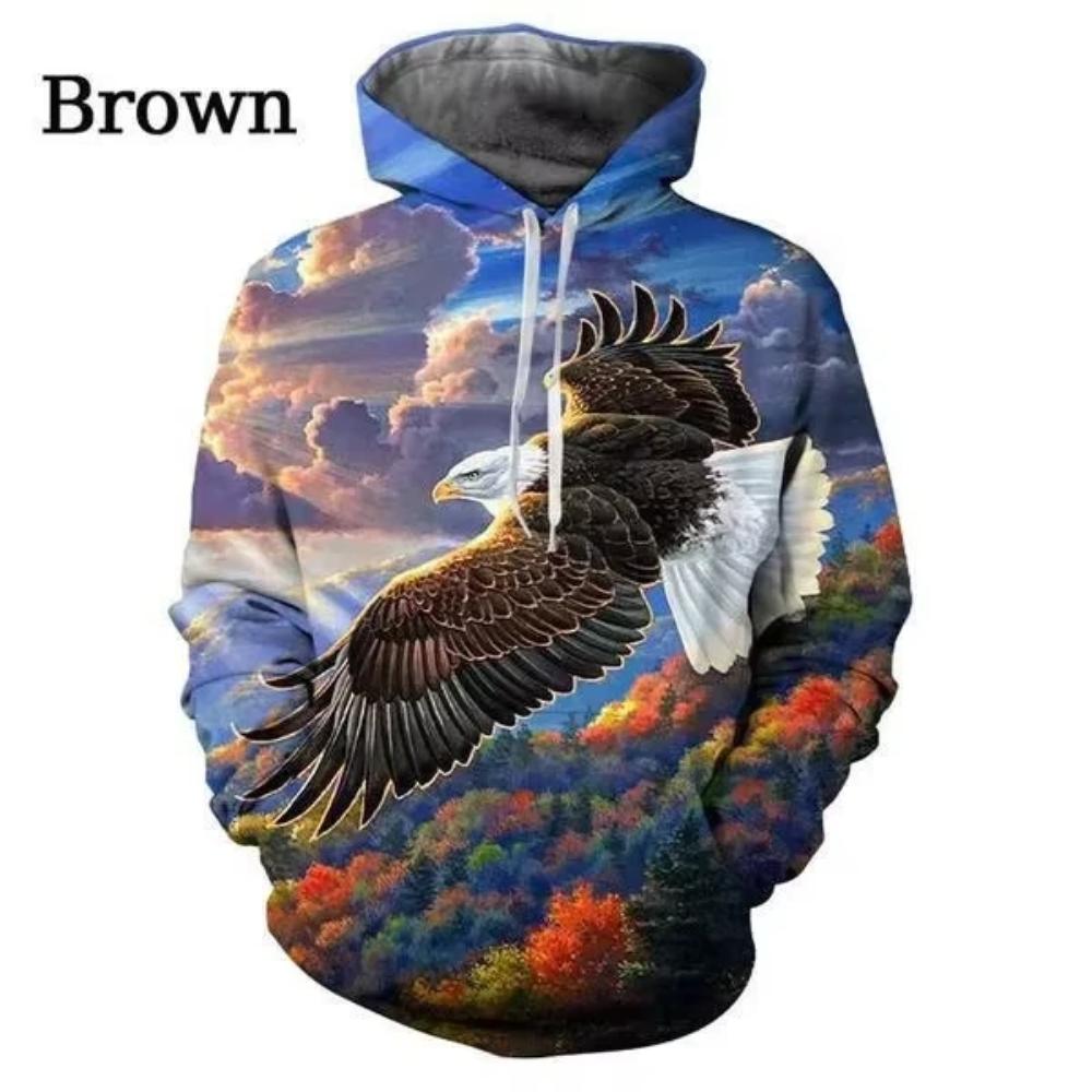 Animal Print Men's Versatile Hooded Sweatshirt Stylish Comfortable Hoodies Sweatshirts Men’s