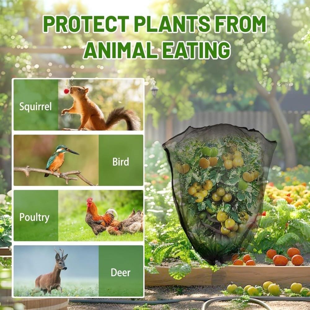 Drawstring Plant Protection Net Thickened with Zipper Fruit Insect Netting Mesh Anti-Bird Garden Netting Cover Plant Protection