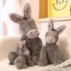 Simpatica bambola di asino grigio, peluche, bambola di asino, bambola per la nanna per bambini dell'asilo
